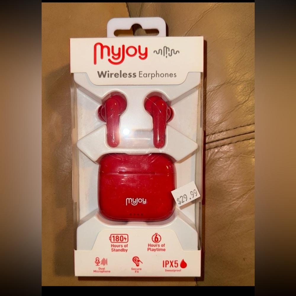 DS NIB My Joy Wireless Earphones With Charging Case Sealed Red Authentic IPX5